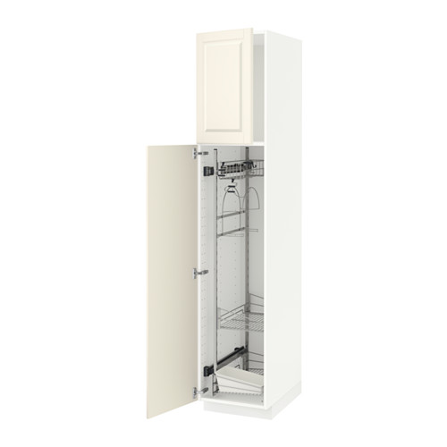 METOD - high cabinet with cleaning interior, white/Bodbyn off-white, 40x60x200 cm | IKEA Taiwan Online - PE530659_S4