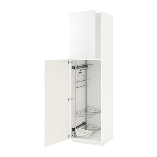 METOD - high cabinet with cleaning interior, white/Ringhult white | IKEA Taiwan Online - PE530729_S4