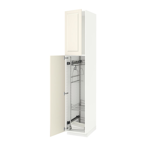 METOD - 高櫃附清潔用品收納架, 白色/Bodbyn 淺乳白色 | IKEA 線上購物 - PE530762_S4