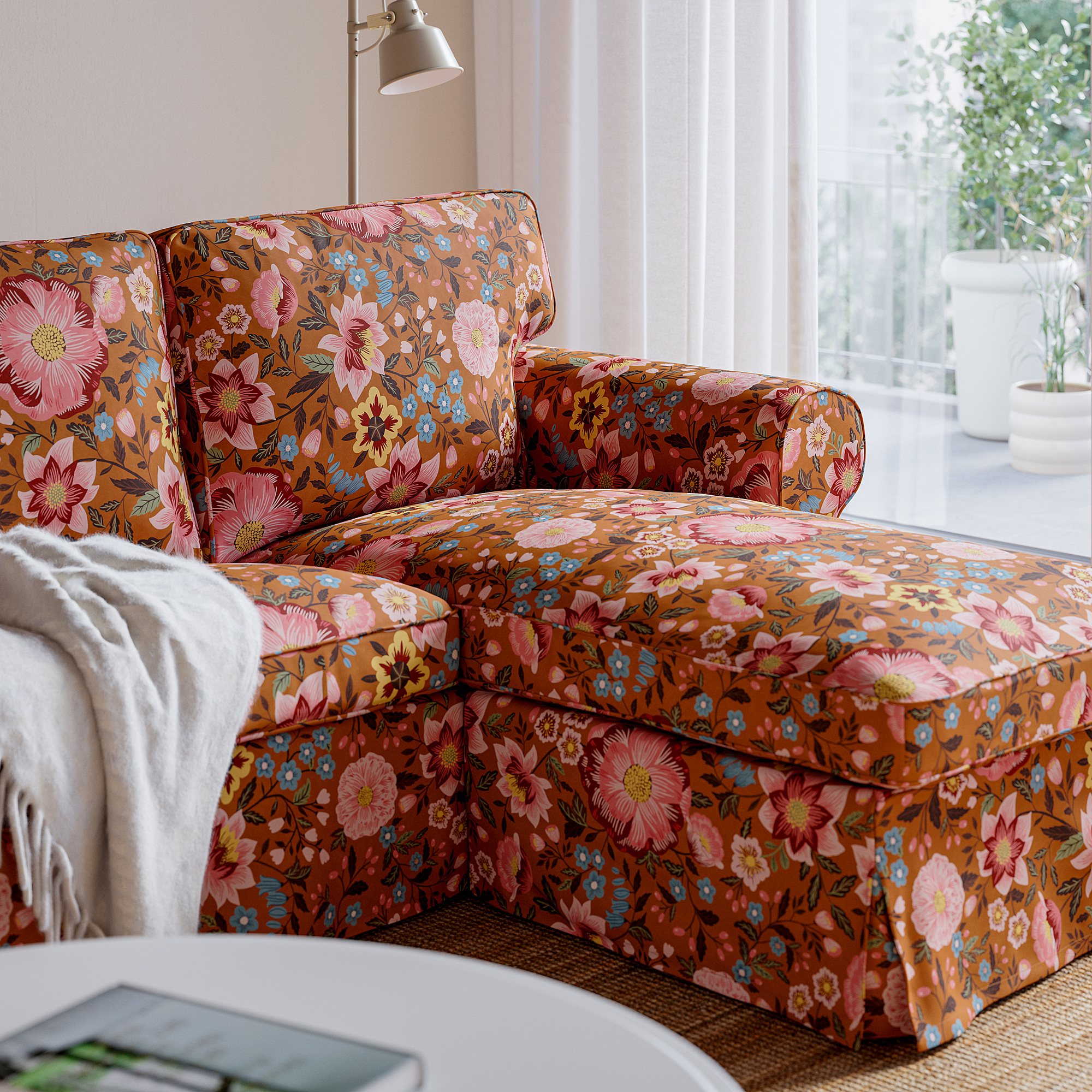 EKTORP 3-seat sofa with chaise longue