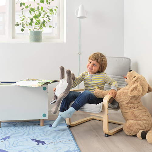 POÄNG - children's armchair, birch veneer/Knisa light beige | IKEA Taiwan Online - PE797766_S4