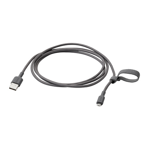 LILLHULT - USB-A to USB-micro, dark grey, 1.5 m | IKEA Taiwan Online - PE842699_S4