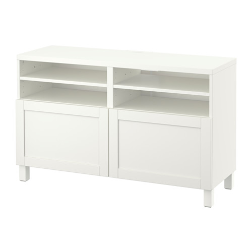 BESTÅ - TV bench with doors, white/Hanviken/Stubbarp white, 120x42x74 cm | IKEA Taiwan Online - PE536022_S4