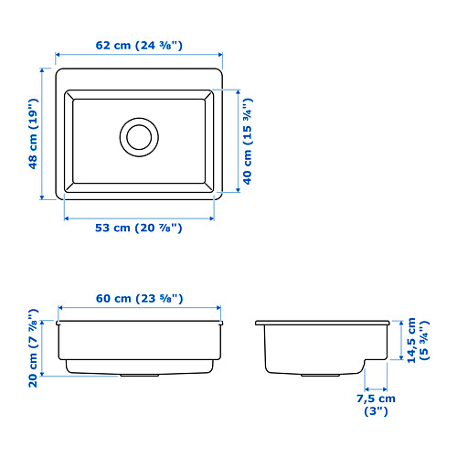 HAVSEN sink bowl w visible front