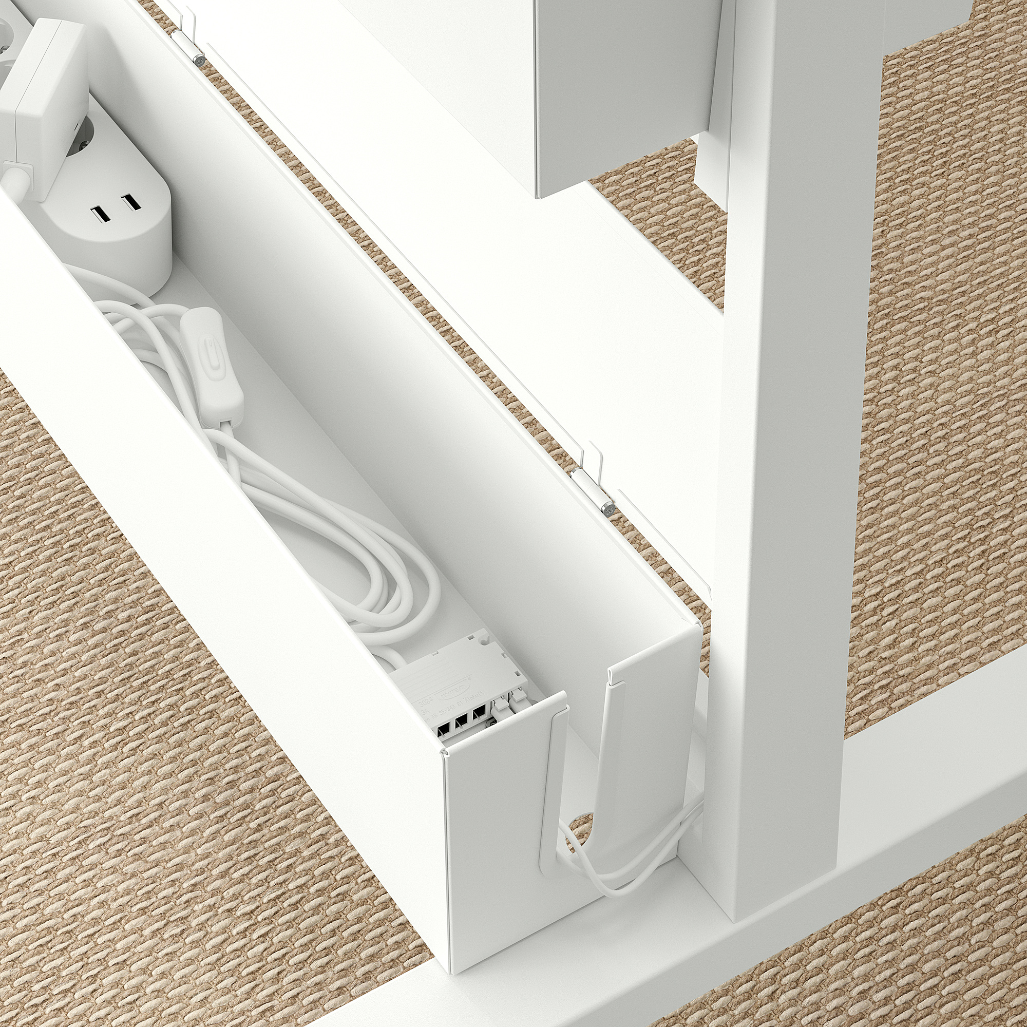 MITTZON frame w castors/disp shlf/cable box