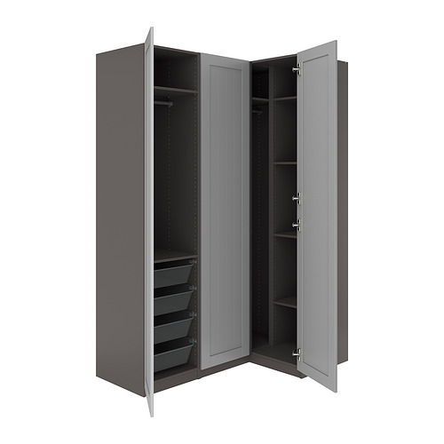 PAX/GULLABERG - corner wardrobe, dark grey/grey, 161/111x236 cm | IKEA Taiwan Online - PE988341_S4