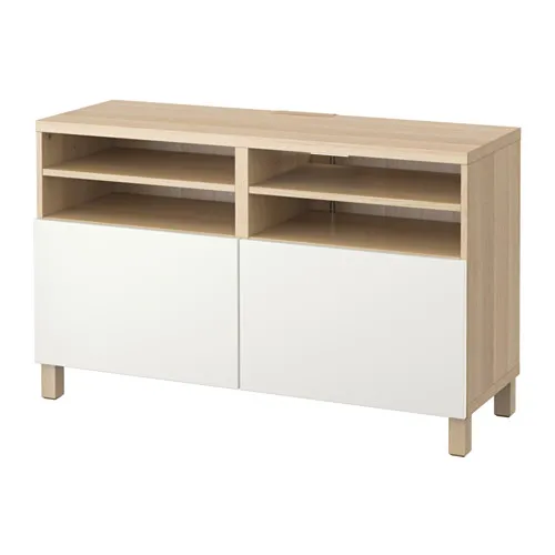 BESTÅ - 電視櫃附門板, 染白橡木紋/Lappviken/Stubbarp 白色, 120x42x74 公分 | IKEA 線上購物 - PE536044_S4