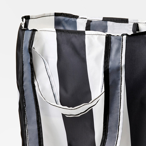 SKYNKE - 購物袋, 條紋/黑色 白色 | IKEA 線上購物 - PE842722_S4