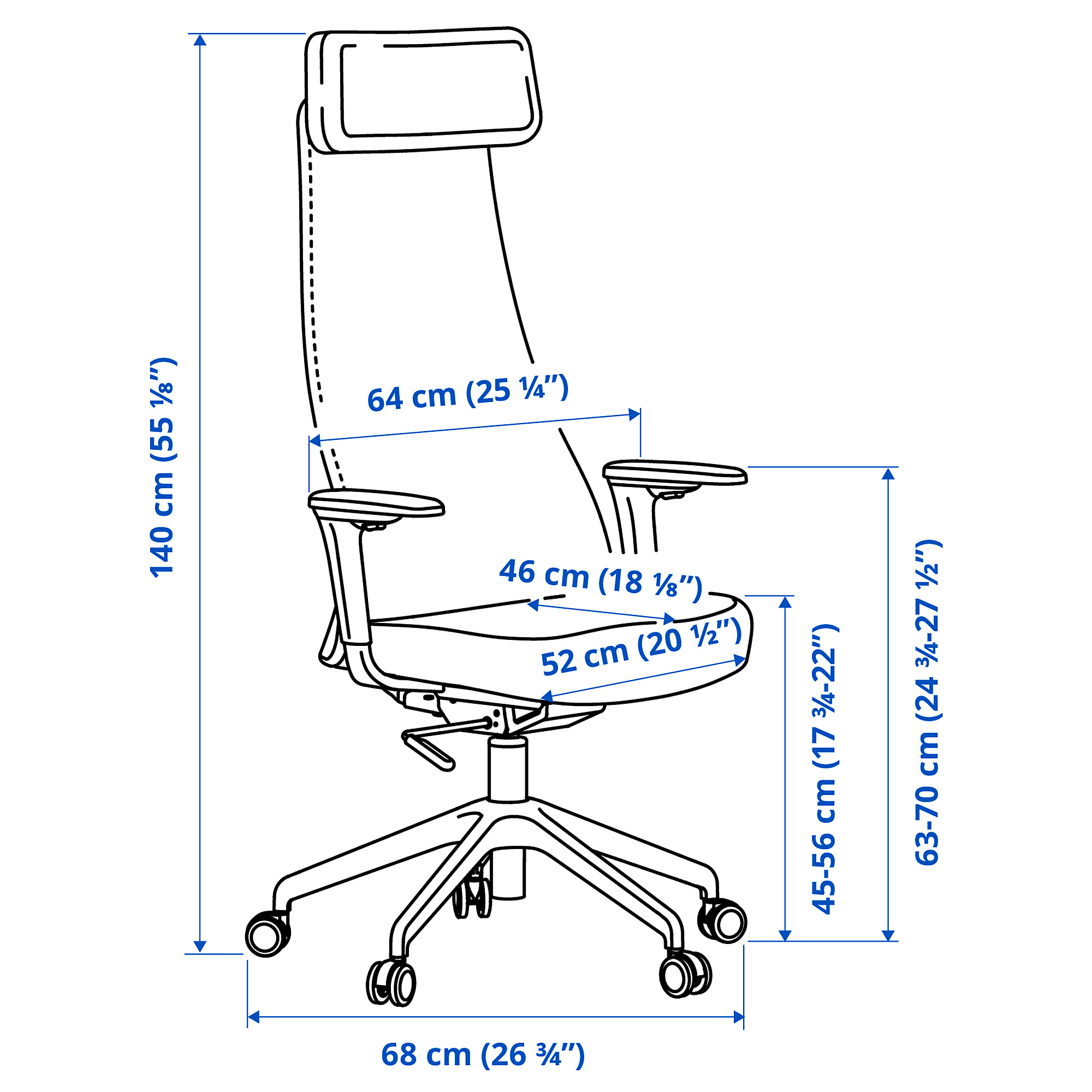 JÄRVFJÄLLET office chair with armrests