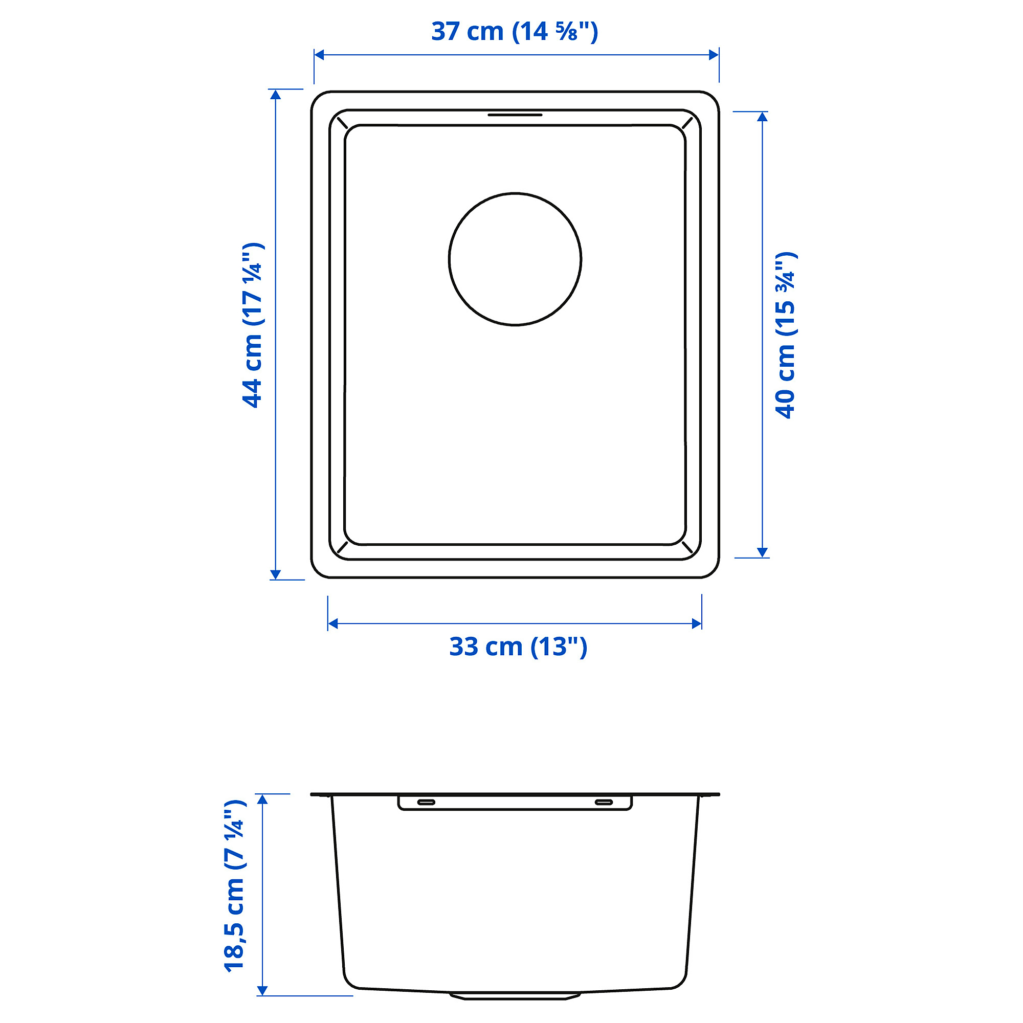 VRESJÖN inset sink, 1 bowl