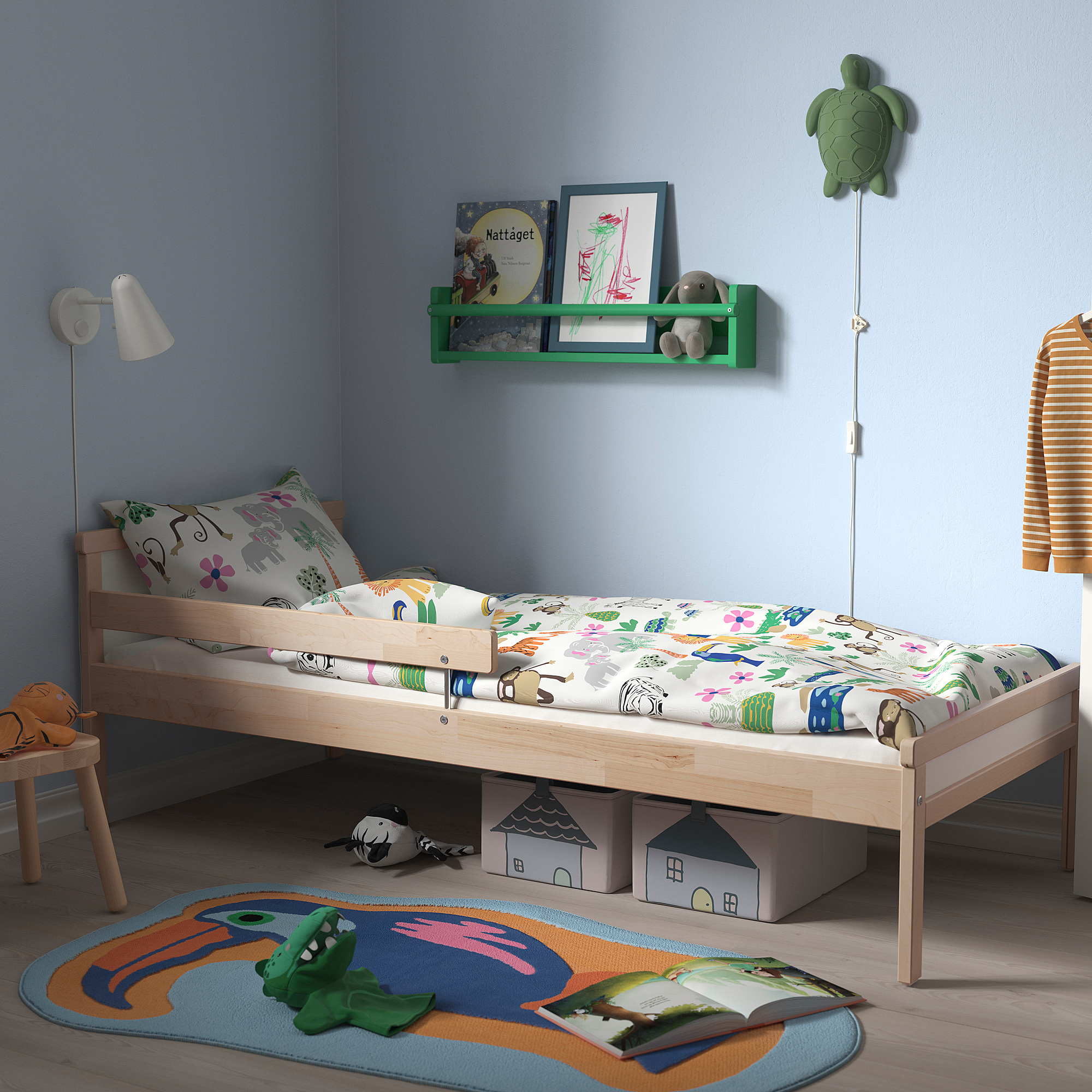 SNIGLAR bed frame with slatted bed base