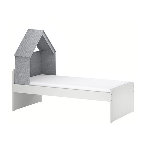 SLÄKT - bed frame, incl bed accessory/grey, 90x200 cm | IKEA Taiwan Online - PE988403_S4