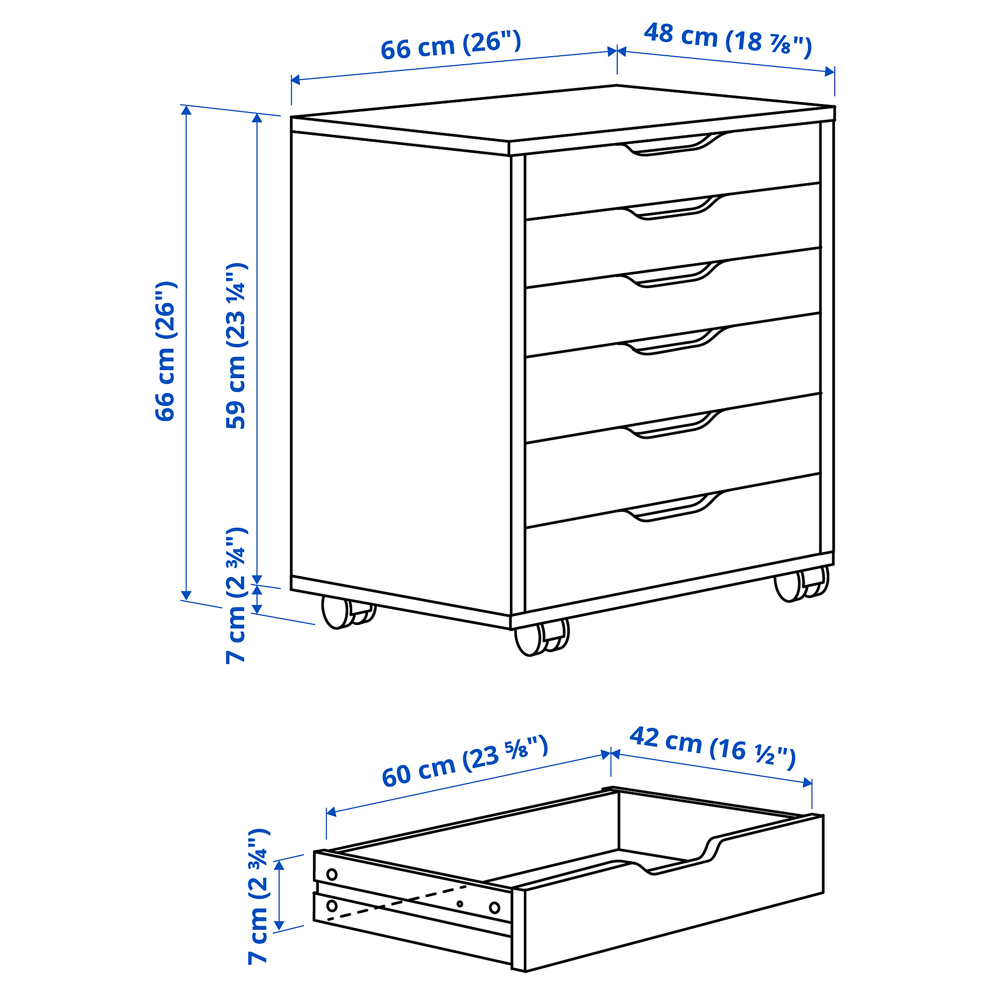 ALEX drawer unit on castors