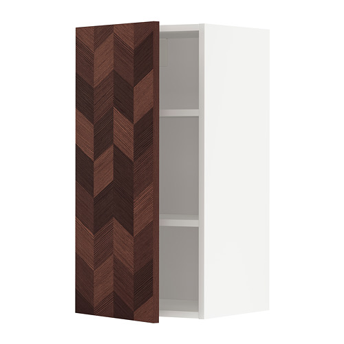 METOD - wall cabinet with shelves, white Hasslarp/brown patterned | IKEA Taiwan Online - PE798047_S4