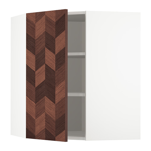 METOD corner wall cabinet with shelves