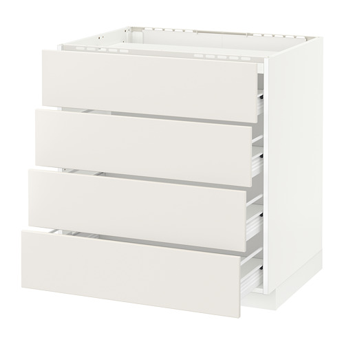 METOD base cab f hob/4 fronts/4 drawers