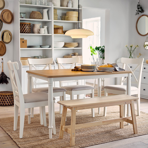 INGOLF - 餐椅, 白色/Hallarp 米色 | IKEA 線上購物 - PH172954_S4