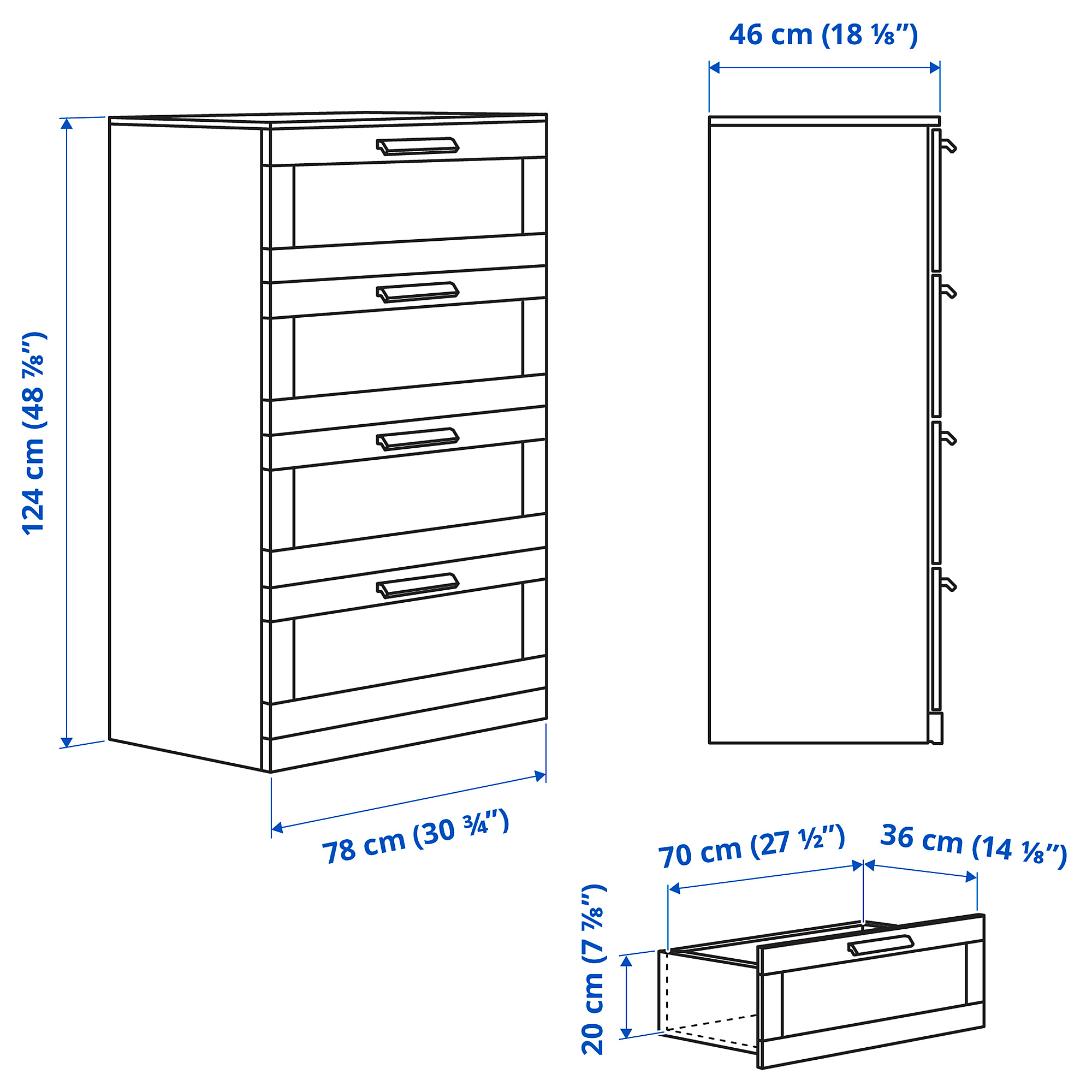 BRIMNES chest of 4 drawers