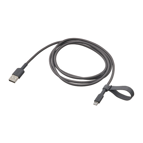 LILLHULT - USB-A to lightning, dark grey, 1.5 m | IKEA Taiwan Online - PE922086_S4