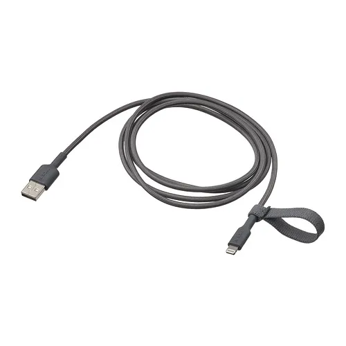 LILLHULT - USB-A轉lightning, 深灰色, 1.5 公尺 | IKEA 線上購物 - PE922086_S4