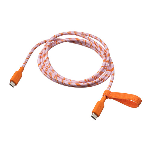 LILLHULT - USB-C to USB-C, orange/pink, 1.5 m | IKEA Taiwan Online - PE922102_S4