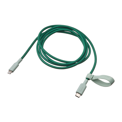 LILLHULT - USB-C to lightning, green, 1.5 m | IKEA Taiwan Online - PE922105_S4