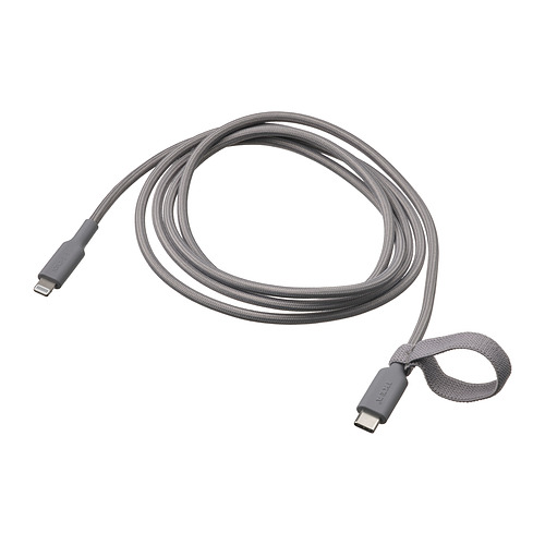 LILLHULT - USB-C to lightning, grey, 1.5 m | IKEA Taiwan Online - PE922108_S4
