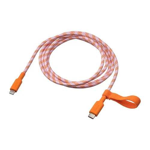 LILLHULT - USB-C轉lightning, 橘色/粉紅色, 1.5 公尺 | IKEA 線上購物 - PE922113_S4