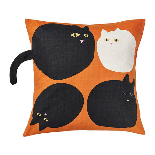 MÄVINN - cushion cover, cat pattern orange, 50x50 cm | IKEA Taiwan Online - PE922135_S4