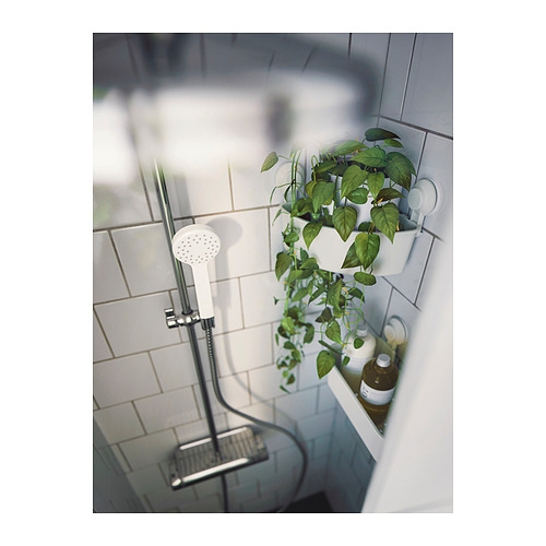 TISKEN corner shelf unit with suction cup