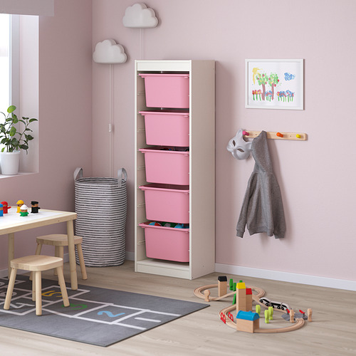 TROFAST - storage combination with boxes, white/pink | IKEA Taiwan Online - PE843019_S4