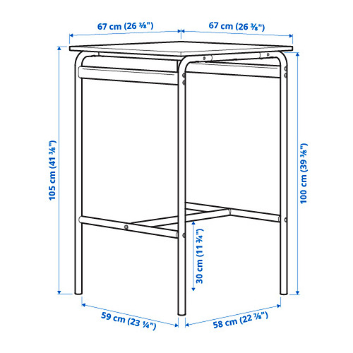 GRÅSALA bar table