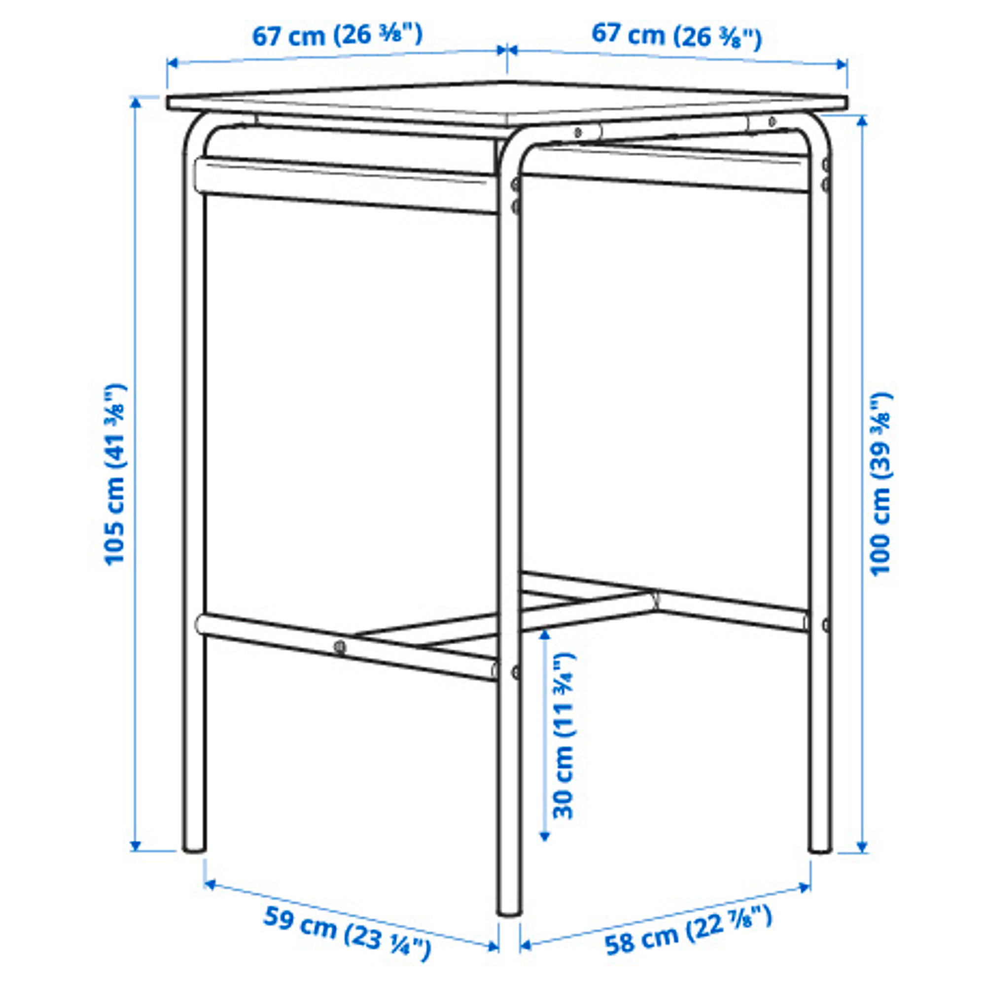 GRÅSALA bar table