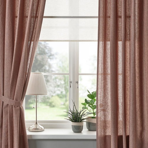 LENDA curtains with tie-backs, 1 pair