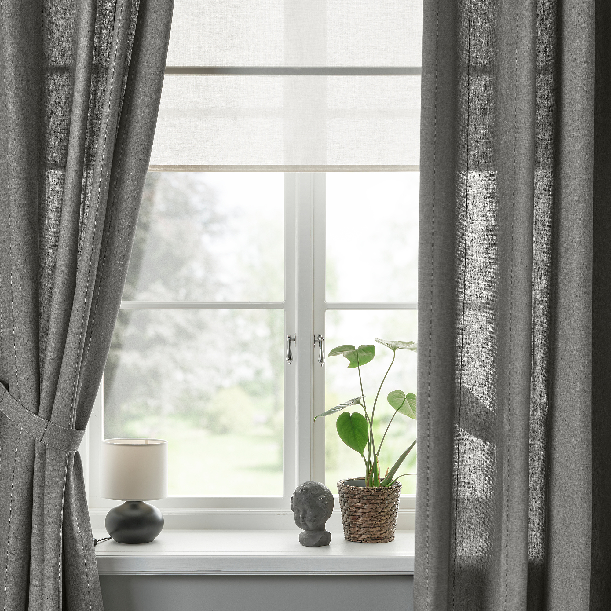 LENDA curtains with tie-backs, 1 pair