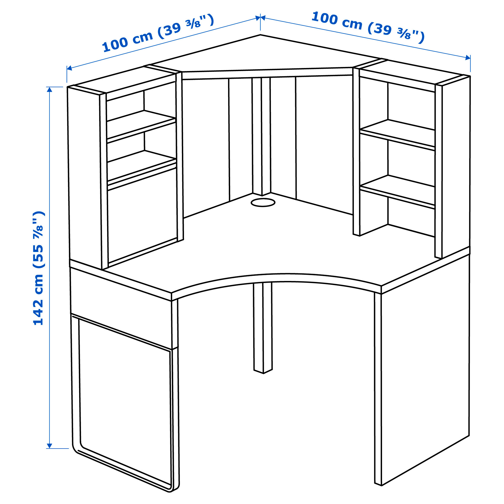 MICKE corner workstation