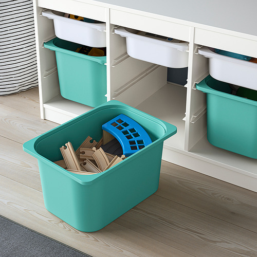 TROFAST - storage combination with boxes, white/turquoise | IKEA Taiwan Online - PE843094_S4