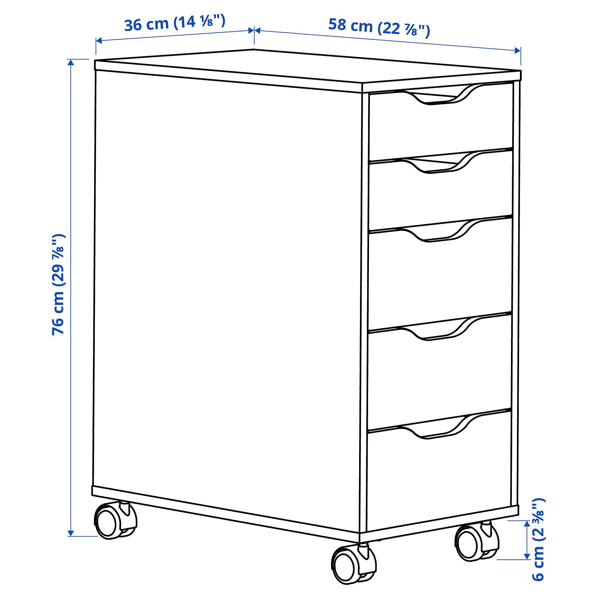 ALEX drawer unit on castors