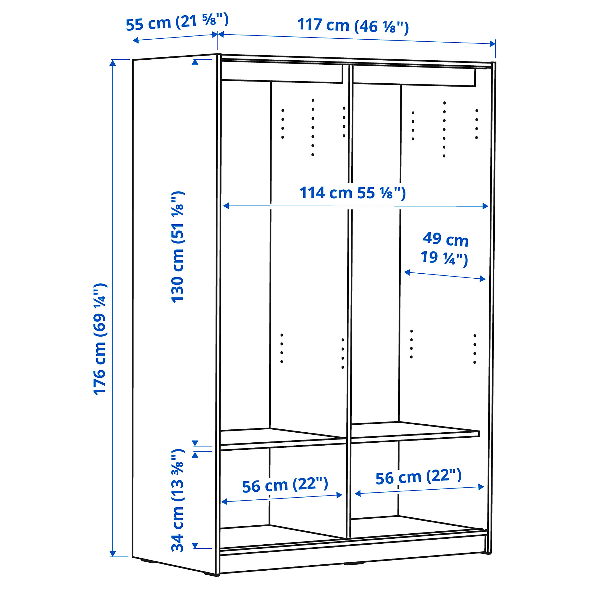 RAKKESTAD wardrobe with sliding doors