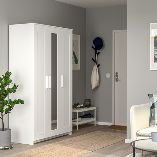 BRIMNES - 三門衣櫃/衣櫥, 白色 | IKEA 線上購物 - PE744295_S4