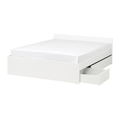 VIHALS - bed frame with 2 storage boxes, white/Luröy, 150x200 cm | IKEA Taiwan Online - PE988919_S4