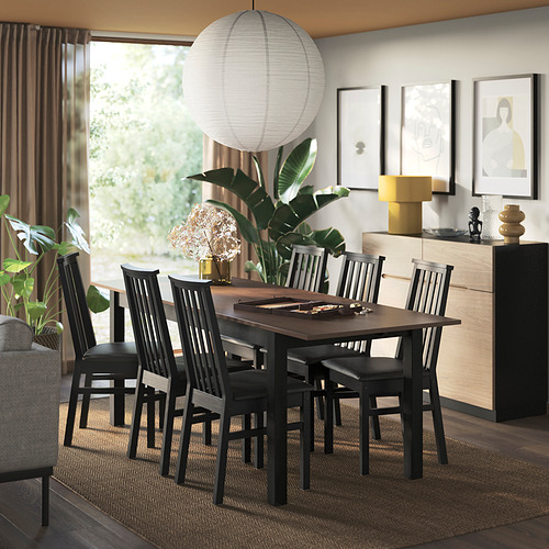 ÅLHULT/ÅLHULT - table and 6 chairs, black/brown/Bomstad black black, 170/220x80 cm | IKEA Taiwan Online - PE988964_S4