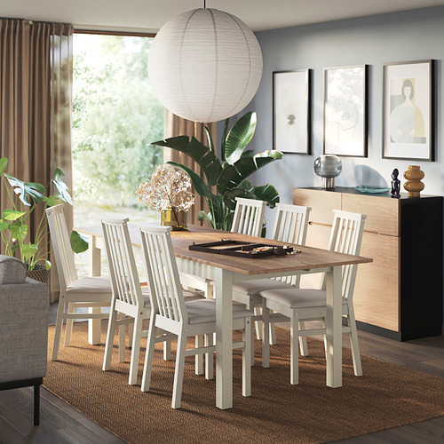 ÅLHULT/ÅLHULT - table and 6 chairs, beige/brown/Kabusa light beige beige, 170/220x80 cm | IKEA Taiwan Online - PE988963_S4