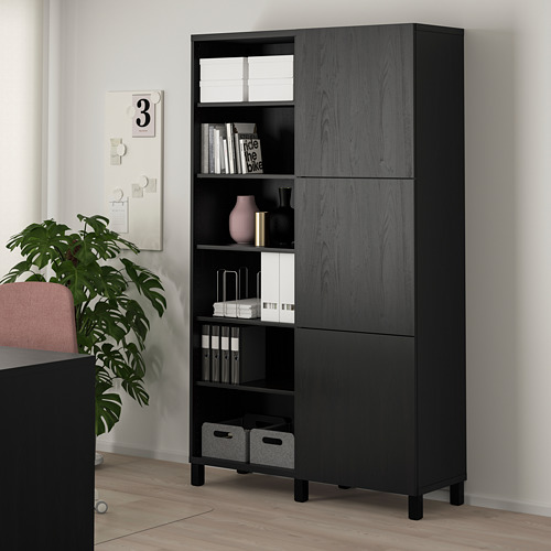 BESTÅ - storage combination with doors, black-brown/Lappviken/Stubbarp black-brown | IKEA Taiwan Online - PE744441_S4