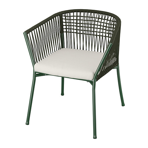 SEGERÖN - 戶外扶手椅, 深綠色/Frösön/Duvholmen 米色 | IKEA 線上購物 - PE883270_S4