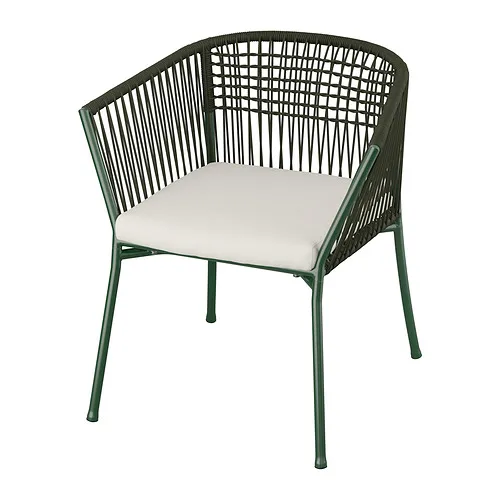 SEGERÖN - 戶外扶手椅, 深綠色/Frösön/Duvholmen 米色 | IKEA 線上購物 - PE883270_S4