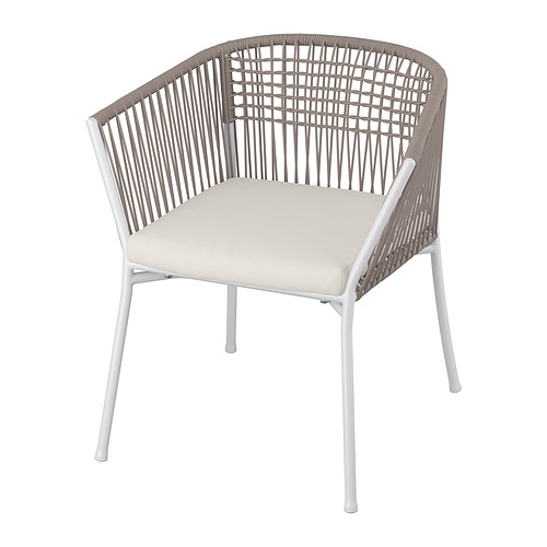 SEGERÖN - 戶外扶手椅, 白色/米色/Frösön/Duvholmen 米色 | IKEA 線上購物 - PE883282_S4