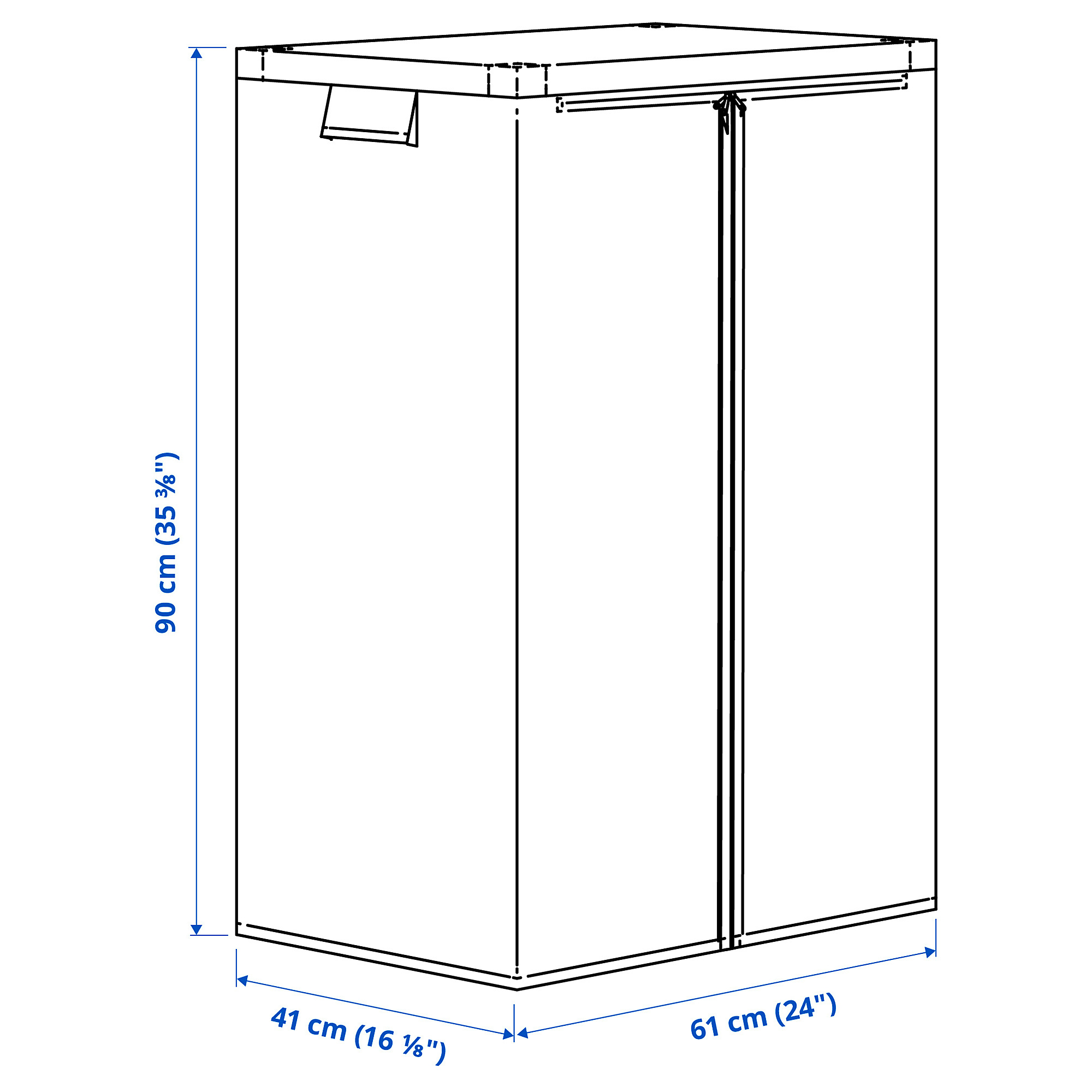 JOSTEIN shelving unit with cover