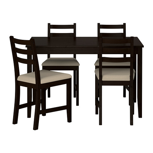 LERHAMN - table and 4 chairs, black-brown/Vittaryd beige | IKEA Taiwan Online - PE386035_S4