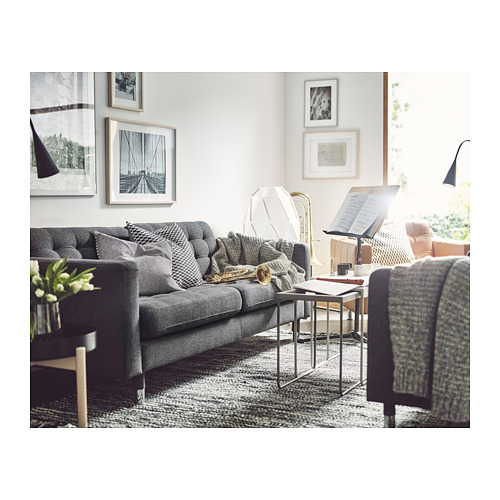LANDSKRONA - 三人座沙發, Gunnared 深灰色/金屬 | IKEA 線上購物 - PH150521_S4